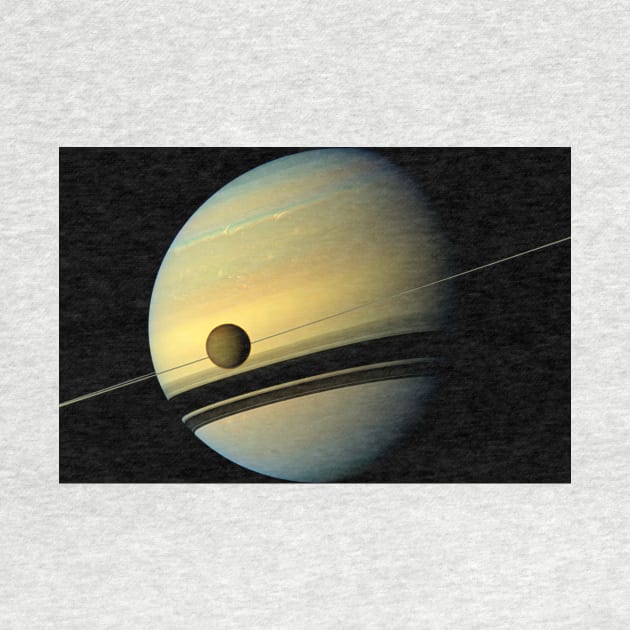 Titan and Saturn, Cassini image (C023/2224) by SciencePhoto